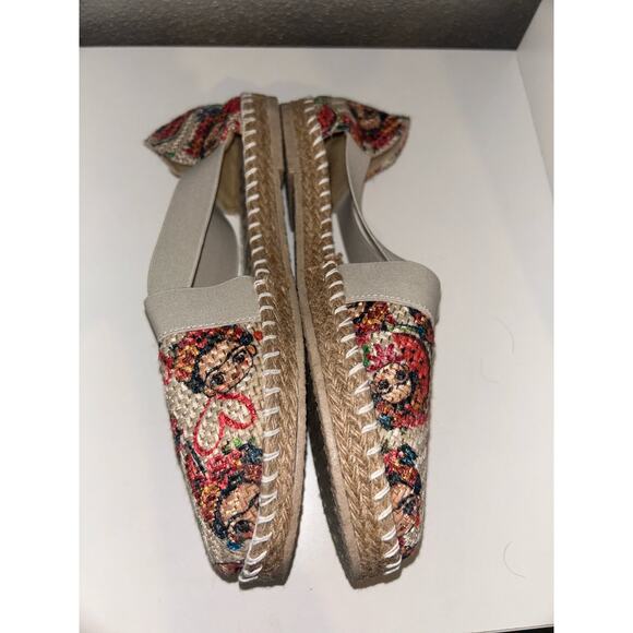 Urban D & Rena Frida Kohlo Espadrilles Summer Fun Canvas Flats 25 / 8.5 NWOB - Picture 8 of 8